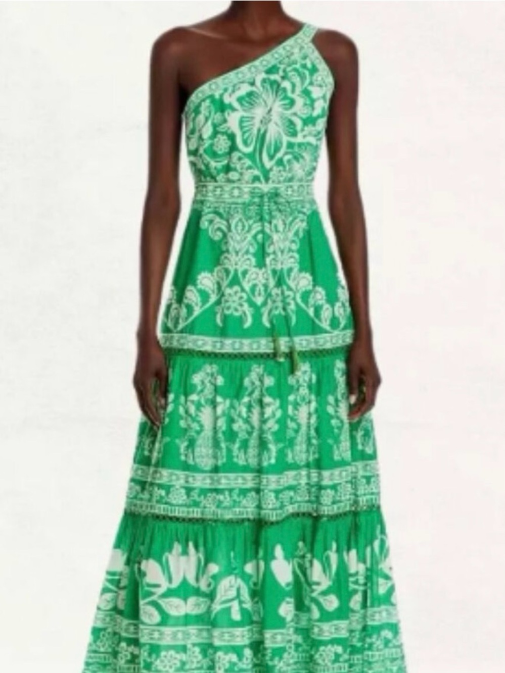 FARM RIO BRAND GREEN ONE-SHOULDER FLORAL MAXI DRESS XL - Picture 16 of 16